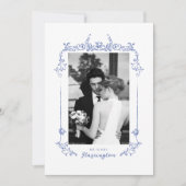 Carte De Remerciements Calligraphie de mariage vintage chinoiserie (Devant)