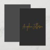 Carte De Remerciements Calligraphie de nom Professionnel Élégant Couleur  (Devant / Derrière)