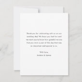 Carte De Remerciements Calligraphie de pinceau moderne Script Mariage Pho (Dos)