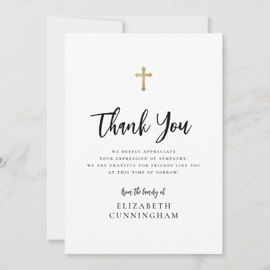 Carte De Remerciements Calligraphie de script moderne Cursive Memorial (Devant)