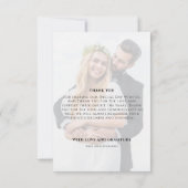 Carte De Remerciements Calligraphie d'or Script Love and Gratitude Photo (Dos)