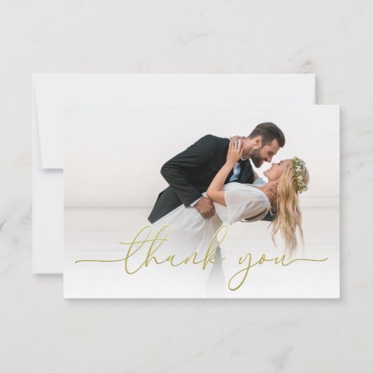 Carte De Remerciements Calligraphie d'or Script Love and Gratitude Photo (Devant)