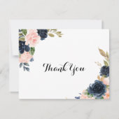 Carte De Remerciements Calligraphie Elégant hiver Floral Mariage plat (Devant)