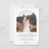 Carte De Remerciements Calligraphie élégante de cœur 2 photo mariage (Dos)