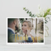 Carte De Remerciements Calligraphie gothique Monogramme Mariage élégant P (Debout devant)