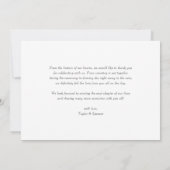 Carte De Remerciements Calligraphie grise Whimsical Photo Collage Mariage (Dos)