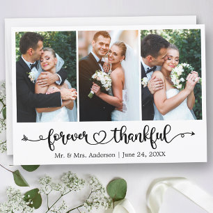 Carte De Remerciements Calligraphie Heart Forever Thankful 3 Mariage phot