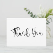 Carte De Remerciements Calligraphie manuscrite noire moderne (Debout devant)