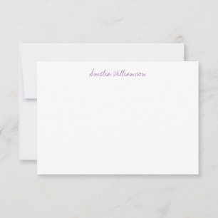 Carte De Remerciements Calligraphie manuscrite violette minimaliste simpl