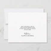 Carte De Remerciements Calligraphie Mariage noir et blanc (Dos)