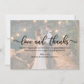 Carte De Remerciements Calligraphie Mariage photo Overlay Love Thanks Car (Devant)