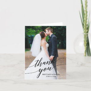 Carte De Remerciements Calligraphie Mariage photo superposition note