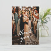 Carte De Remerciements Calligraphie Mariage superposition de script photo (Debout devant)