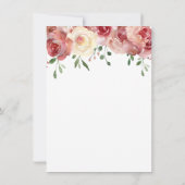 Carte De Remerciements Calligraphie Merci, Bourgogne, Rose Blush (Dos)