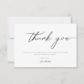 Carte De Remerciements Calligraphie minimaliste moderne (Devant)