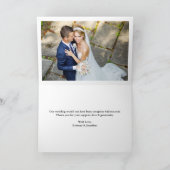 Carte De Remerciements Calligraphie moderne 2 Mariage photo plié (Intérieur)