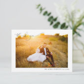 Carte De Remerciements Calligraphie Moderne 2 Photo Mariage Remerciements (Debout devant)