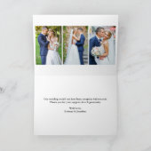 Carte De Remerciements Calligraphie moderne 4 Mariage photo plié (Intérieur)