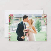 Carte De Remerciements Calligraphie moderne Coeur Photo Mariage Note (Dos)