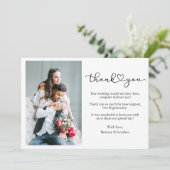 Carte De Remerciements Calligraphie moderne Coeur Script 2 Mariage photo (Debout devant)