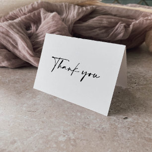 Carte De Remerciements Calligraphie Moderne Élégant Mariage plié