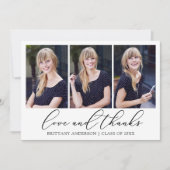 Carte De Remerciements Calligraphie moderne Encre Script 3 Diplôme photo (Devant)