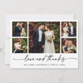 Carte De Remerciements Calligraphie moderne encre stylo amour Mariage 5 P (Devant)