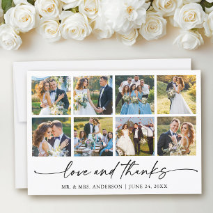 Carte De Remerciements Calligraphie moderne encre stylo Love Mariage 8 Ph