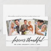 Carte De Remerciements Calligraphie moderne Forever Thankor 3 Photo (Devant / Derrière)