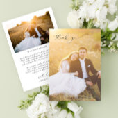 Carte De Remerciements Calligraphie moderne Full Bleed Photo Mariage