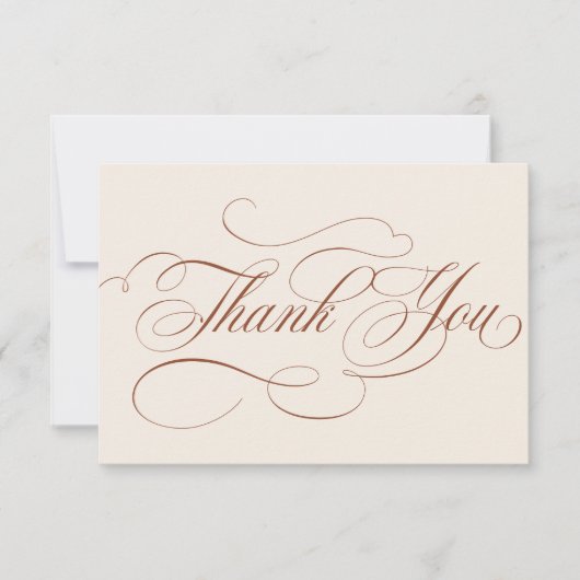 Carte De Remerciements Calligraphie moderne intemporelle Terracotta maria (Devant)