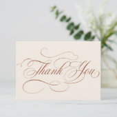 Carte De Remerciements Calligraphie moderne intemporelle Terracotta maria (Debout devant)