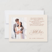 Carte De Remerciements Calligraphie moderne intemporelle Terracotta maria (Dos)