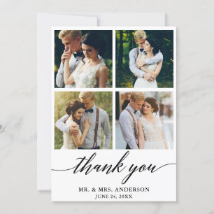 Carte De Remerciements Calligraphie moderne Mariage 4 Photo