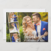 Carte De Remerciements Calligraphie moderne Mariage 4 Photo Collage (Devant)