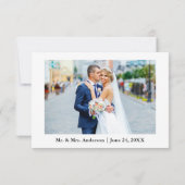 Carte De Remerciements Calligraphie moderne Mariage du coeur Note photo (Dos)