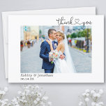 Carte De Remerciements Calligraphie moderne Mariage du coeur Photo<br><div class="desc">Moderne minimaliste Simple Calligraphie Script Mariage de coeur Mariée et Carte de remerciements photo de chambre</div>