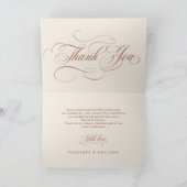 Carte De Remerciements Calligraphie moderne mariage en terre cuite intemp (Intérieur)