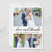 Carte De Remerciements Calligraphie moderne Mariage Love Thanks 4 Photo (Devant)