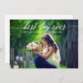 Carte De Remerciements Calligraphie moderne Meilleur Jour Jamais Mariage (Devant / Derrière)