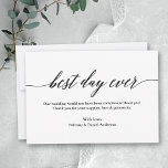 Carte De Remerciements Calligraphie moderne minimaliste Mariage du jour<br><div class="desc">Moderne Elégant Belle mais Simple Minimaliste Calligraphie Meilleur Jour Jamais Mariage Carte à Note Plat</div>