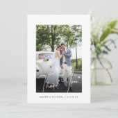 Carte De Remerciements Calligraphie moderne Photos Mariage (Debout devant)