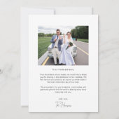 Carte De Remerciements Calligraphie moderne Photos Mariage (Dos)