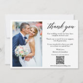 Carte De Remerciements Calligraphie moderne QR Code 2 Mariage photo (Dos)