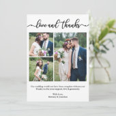 Carte De Remerciements Calligraphie moderne Script Mariage Collage 3 Phot (Debout devant)