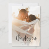 Carte De Remerciements Calligraphie moderne Script Mariage photo (Devant)