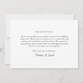 Carte De Remerciements Calligraphie moderne Script Mariage photo (Dos)