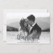 Carte De Remerciements Calligraphie moderne Script Mariage photo (Devant)