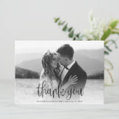 Carte De Remerciements Calligraphie moderne Script Mariage photo (Debout devant)