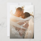 Carte De Remerciements Calligraphie moderne Script Mariage photo (Devant)